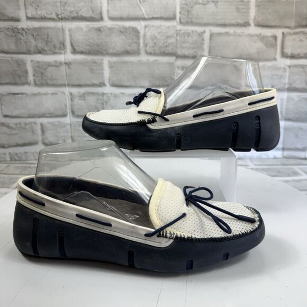 Swims Women's Size 7.5 Blue and White Mesh Water Boat Comfort Loafers Shoes